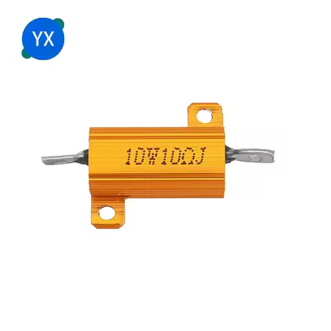RX24-10W Aluminum Power Metal Shell Case Wirewound Resistor 0.01R~ 30K 1R 5R 10R 20R 22R 47R 100R 20