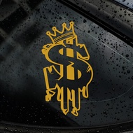 Crown Dollar Fuel Tank Cap Car Window Glass Sticker Decorative and Interesting Personalized Car Stic