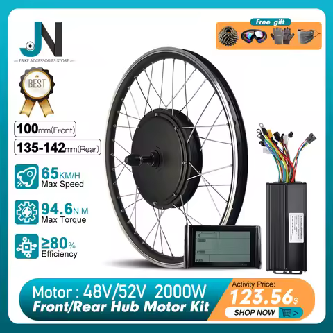 Electric Bike Conversion Kit 48V 52V 2000W Brushless Gearless Front Rear Hub Motor Wheel For Electri