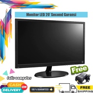 led lcd monitor pc komputer cctv 20 inch wide normal bergaransi Grade A