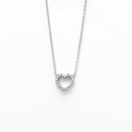 Tiffany Metro Heart 項鍊白金（18K）鑽石男士、女士時尚吊墜項鍊（銀色）