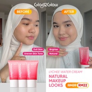 Glad2Glow Lychee Vitamin Water Cream 30g Bright Up Facial Moisturizer Tone Up Sunscreen UVA UVB Prot