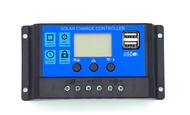 solar charger controller โซล่าชาร์จเจอร์ ชาร์จเจอร์ 20A 12V/24V + 2USB 5V สีน้ำเงิน