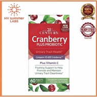 21st Century, Cranberry Plus Probiotic, 蔓越莓+益生菌 60 Tablets