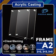 Akrilik Frame A2 / Bingkai / Display Poster Akrilik 2MM + 2 MM
