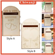 [Chiwanji] Box Wooden Rustic Wedding Decor Envelope Box Wedding Post Box Letterbox for Bridal Shower Reception Party