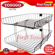 YOSOGO 2 Tier Wire Tray Document Tray 420-Black
