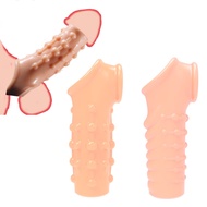 HuiFu Reusable Penis Sleeve Extender Enlargement Condoms G Point Ring Male Extension Sleeves Delay Ejaculation Sex Toys for Men
