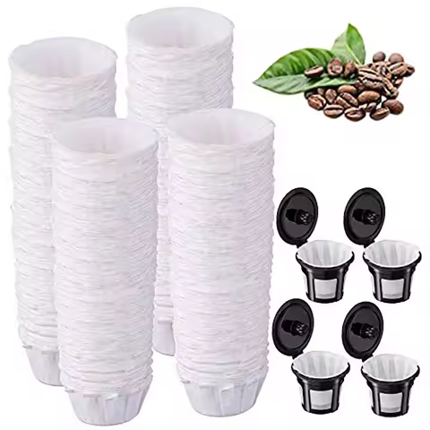 Universal Fit Disposable Paper Coffee Filter for Keurig Single-Serve Reusable K-Cups Coffee Maker - 