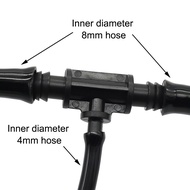 10 PCS 8mm to 4mm Tee Hose Connector  Garden Greenhouse Irrigation Water Splitter