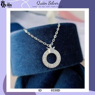 S925 Quiin silver chain/necklace - Round shape mixed with crown shape for women 0150D