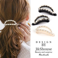 KF671 Korean style pearl and rhinestone hollow ellipse ponytail hair clip hair women accessories