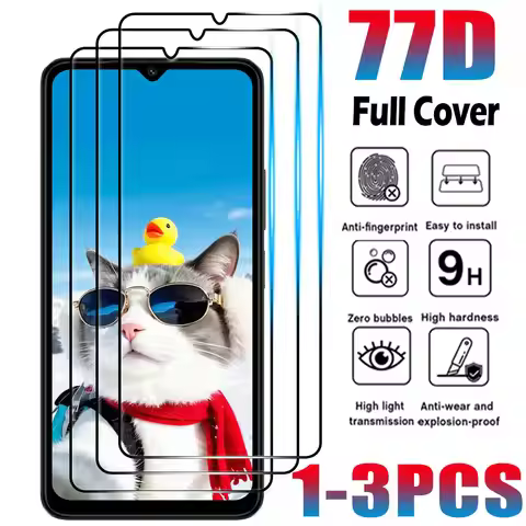 1-3Pcs 77D Tempered Glass For Xiaomi Redmi Note 7 8 9 8T 9S 10 Pro 5G Screen Protector For Redmi Not