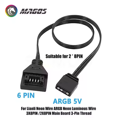 Motherboard 5V ARGB AURA SYNC Cable for Lian Li Strimer Plus V1 V2 Series Cable, 6Pin or 8Pin Option