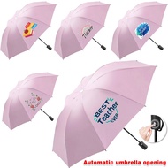 Teacher Pattern Series Umbrella - Foldable Sun & Rainproof Thoughtful Teachers Gift Automatic Umbrel