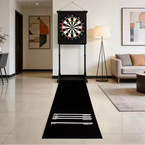 Darts Mat Non-Slip Shock Absorbing Floor Protector 4 Throw Distances 300x34cm Dart Carpet for Home P