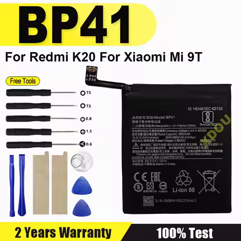 Brand-New BP41 4000mAh Replacement Battery For Redmi K20 / Xiaomi Mi 9T BP41 Phone Batteries + Tools
