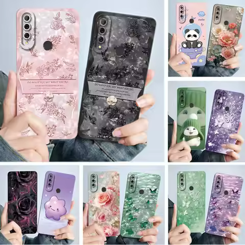 Case For Huawei Y9s Y9 Prime 2019 Simplicity flower Liquid Soft Silicone TPU Protective Back Cover F
