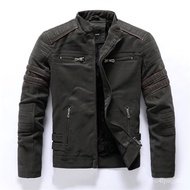 qzqfala666.my leather jacket2021 Jaket Kulit Lelaki Musim Gugur Musim Sejuk Fashion Berdiri Kerah Jaket Motosikal Lelaki