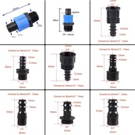 1/2" 3/4" inch Thread Connector To 16mm 20mm 25mm PE Driptape Hose Irrigation Fitting