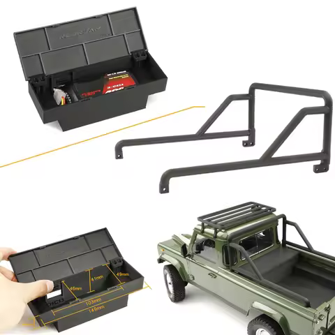 3D Printing Tool Box Roll Cage for 1/10 RC Crawler Car Traxxas TRX4 Wild-Defender RD110 2Door Pickup