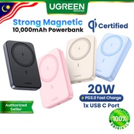 UGREEN 10000mAh Qi Magnetic Powerbank Wireless Fast Charging Magsafe PD3.0 20W Lightweight USB Type-