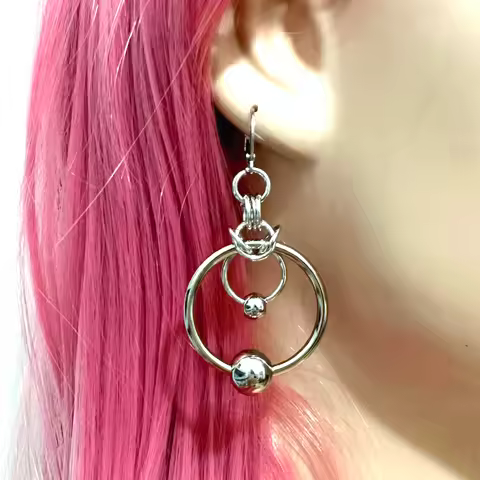 Gothic Accessories Circle Earrings for Women Fashion Punk Accessories Geometric Earrings Korean Fash