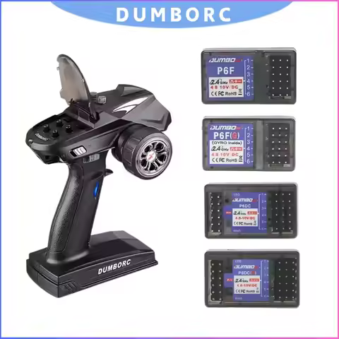 DumboRC X6 2.4GHz 6CH Transmitter with P6F/P6FG/P6DC/P6DCG Gyro Receiver, Universal Remote Control f