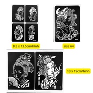 (TATTOO ink not included) GEISHA TATTOO MOLD A4 sheet