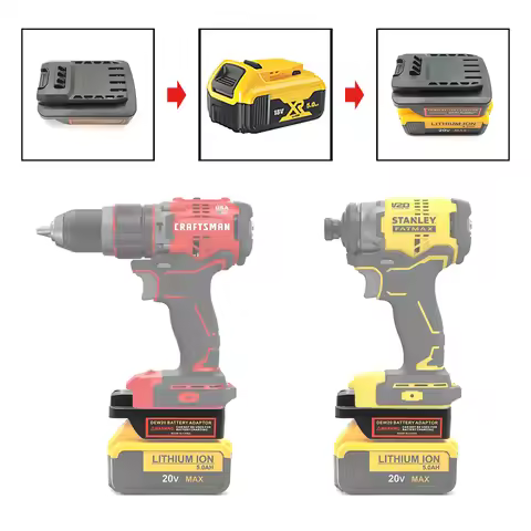 Battery Adapter Converter for Dewalt 18V/20V MAX Lithium Batteries for CRAFTSMAN 20V for Stanley 18V