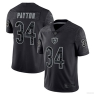 NFL Chicago Bears Jersey Walter Payton Football Tshirt Black Retire Sports Tee Fans Edition