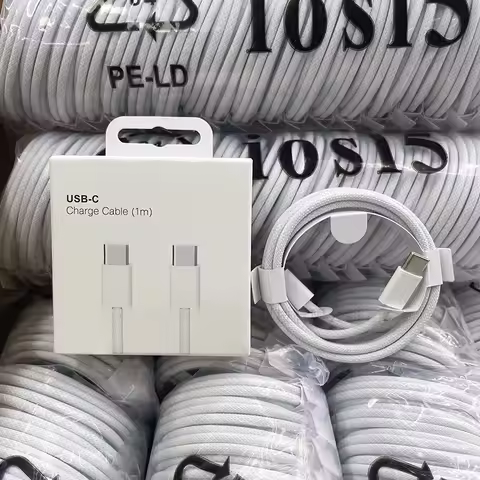 100Pcs 1M 2M 60W Fast Quick Charging Fabric C to C USB-C PD Type c Charger Cable For Samsung S10 S20