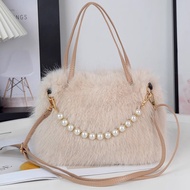 Portable Plush Bag Women 2024 Fashionable Furry Shoulder Bag Fashionable All-Match Cross-Body Furry 