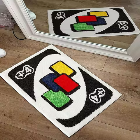 VIKAMA Board Game Uno Card Game Matching Carpet, Personalized Trendy Colorful Building Block Plush P