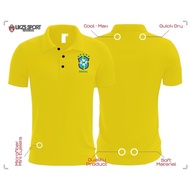 LIKZS X Brazil Travel Jersey DX1 | Brazil Football PoloJersey | Baju Berkolar Brazil | Brasil Polo J