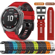 26mm 22mm Sports Waterproof Silicone Replace Band Quick Fit Strap For Garmin Fenix 2 3 3HR 5 5X Plus 6 6X 7 7X Pro Tactix 7 AMOLED