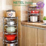 NETEL Kitchen Pot Rack Multi-functional Kitchen Stand Storage Rack SUS304 Stainless Steel Cookware O