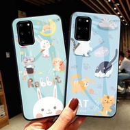 可愛貓咪兔仔玻璃面軟邊四款選Samsung三星S20 Ultra S20 plus S20 S20fe 手機殼case