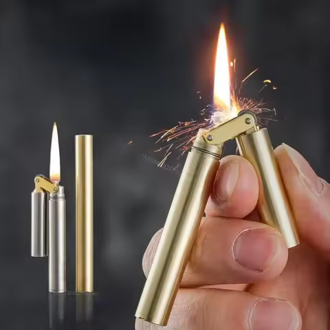 Hot Nunchaku Lighter Men'S Father Husband Birthday Gift Retro Lighter Nunchaku Kerosene Lighter Wind