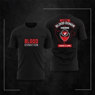 Hero Blood Donor Tee - 'Save A Life' Red Motif with Global Map & Heart Symbol