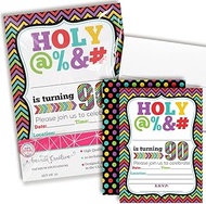 HOLY @% 90th Birthday Party Invitations, 20 Funny 5"x7" Fill In Cards with Twenty White Envelopes fo