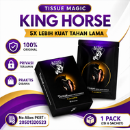 King Horse Tissue Magic Tahan Lama Pria Original - Tisu Basah Stamina Pria Isi 6 Sachet