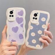 Compatible For Vivo X70 X50 X30 Pro Plus X27 Pro X60 Back Cover Cute Cartoon Daisy Love Wave Pattern Couple Mobile Phone Case