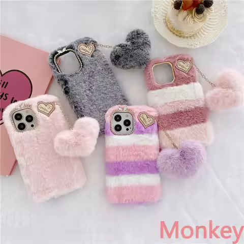 Lady Gift Case For OPPO A95 A94 A93 A74 A59 A54 A53S A16K A15S A5S F17 F11 Find X5 X3 X2 Furry Fluff