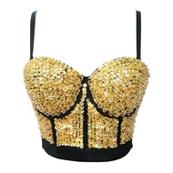 Gold & Silver Beaded Gypsy-Inspired Corset - Stage Performance Costume for Women