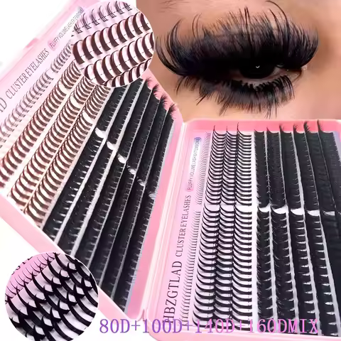 80D-160D Eyelash Book Style Bottom+Spike Cluster Eyelash Manga Eyelash Cluster Extension Spike Clust