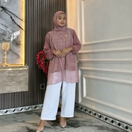 Izuna Brukat Blouse Double Lining Crinkle Airflow