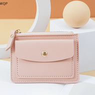 [WQP Fashion Store] Flash Sale Jewerry Leather Female Purse Women Simple Wallets Mini zipper Solid Multi-Cards Holder Coin Short Wallets Slim Small Wallet Zipper Hasp