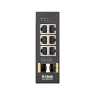 D-Link DIS-100G-8SW 6-port 1GBASE-T PoE and 1-port SFP DIN-Rail Unmanaged Industrial Switch
