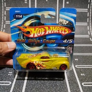 Hot wheels 1941 willys coupe yellow short card
